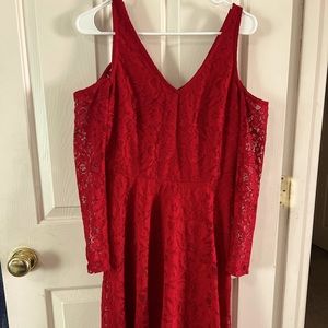 American Rag Lace Cold Shoulder Handkerchief Dress